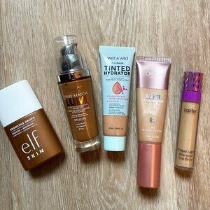 BUNDLE! Tarte Shape Tape Glow Wand, Loreal Lumi True Match, ELF Bronzing Drops +